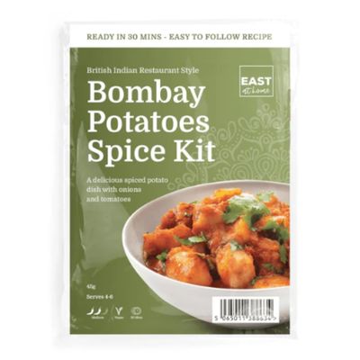 East at Home Bombay Potatoes Spice Kit - Authentic Indian Spice Blend with Aromatic and Flavorful Seasonings for Perfect Restaurant-Style Bombay Potatoes at Home, Easy to Prepare (1 pack)