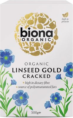 Biona Organic Cracked Linseed Gold 500g (Pack of 3)