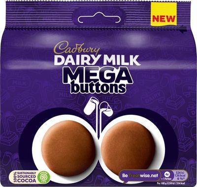 Cadbury Dairy Milk Mega Buttons, Giant Chocolate Buttons For Sharing, 192 g (Pack of 1)