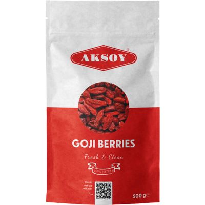 Aksoy Goji Berries 500g Raw Sun-Dried Wolfberries 100% Natural, Vegan, High Fibre Non-GMO Superfood