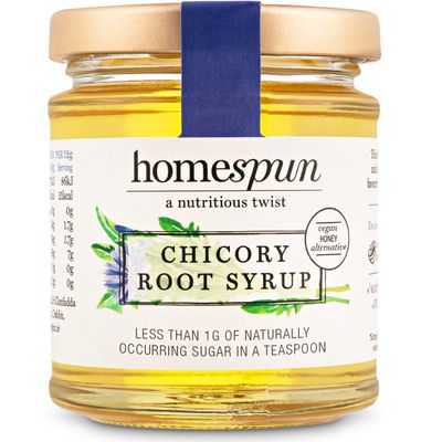 Homespun Chicory Root Syrup - Keto & Low Carb Sweetener - Low Sugar, Vegan Honey - High in Prebiotic Fibre - Low GI Natural Sweetener - Plant Based - 200g Glass Jar Homespun Chicory Root Syrup - Keto & Low Carb Sweetener - Low Sugar, Vegan Honey - High in Prebiotic Fibre - Low GI Natural Sweetener - Plant Based - 200g Glass Jar