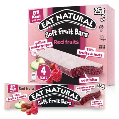 Eat Natural Soft Fruit Bars Red Berries 4x25g