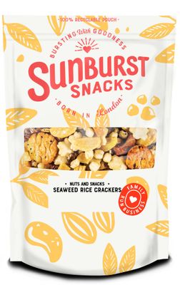 Sunburst Snacks Seaweed Rice Crackers, Asian Japaneese Style Crispy Snack, Resealable &amp; Recyclable Pouch, 1KG