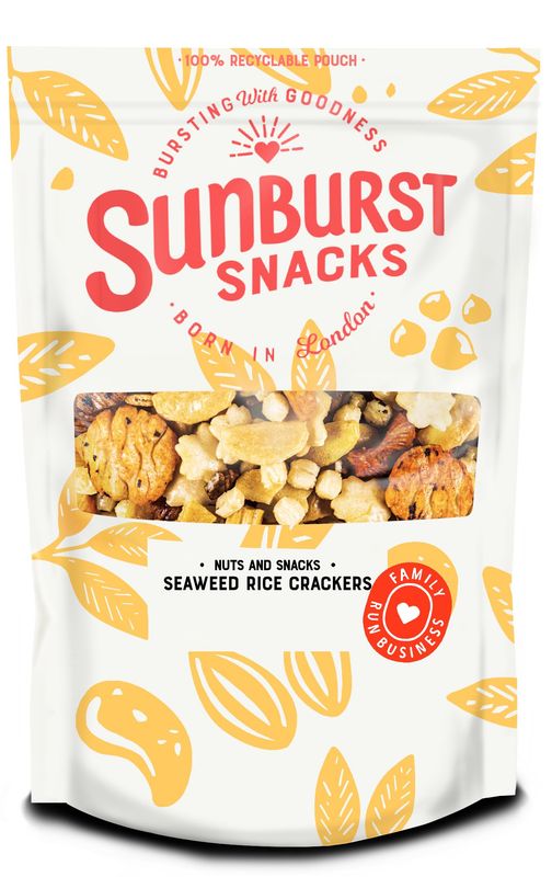Sunburst Snacks Seaweed Rice Crackers, Asian Japaneese Style Crispy Snack, Resealable &amp; Recyclable Pouch, 1KG