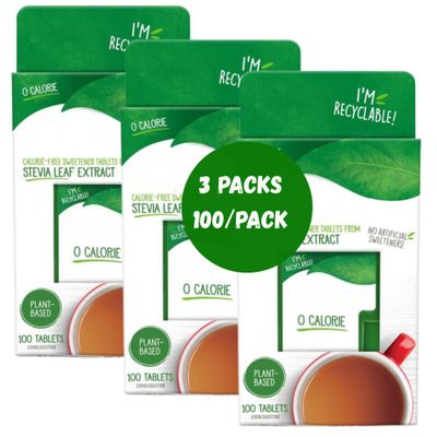 Stevia Sweetener Bundle of 3 X Stevia Leaf Sweetener Tablets 100s