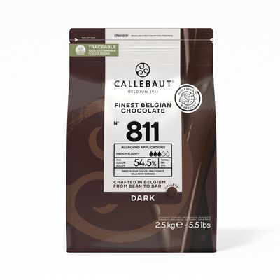 Callebaut N° 811 - Finest Belgian 54.5% Dark Chocolate Callets - 2.5kg