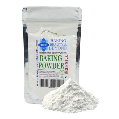 Baking Beauty and Beyond Professional Bakers Quality Pure Baking Powder - Natural Food Grade Baking Powder Perfect for Non-Yeast Baking Cake, Bread, and Biscuits (50gm)
