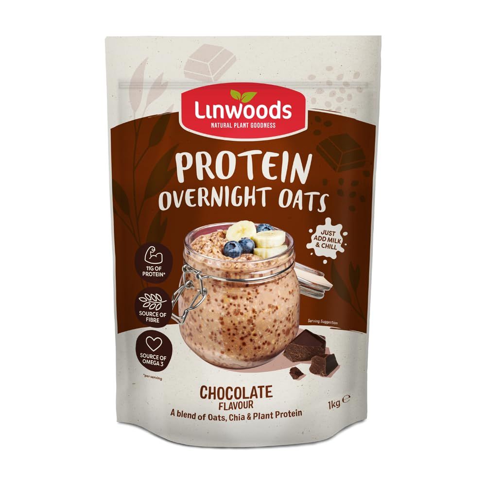 Linwoods Chocolate Protein Overnight Oats 1kg Porridge Oats Healthy Breakfast Food Vegan Friendly &amp; Gluten Free