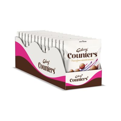 Galaxy Counters Chocolate Pouch Bulk Box, Chocolate Gift, Milk Chocolate, Bulk Chocolate, Movie Night Snacks, 15 x 112g