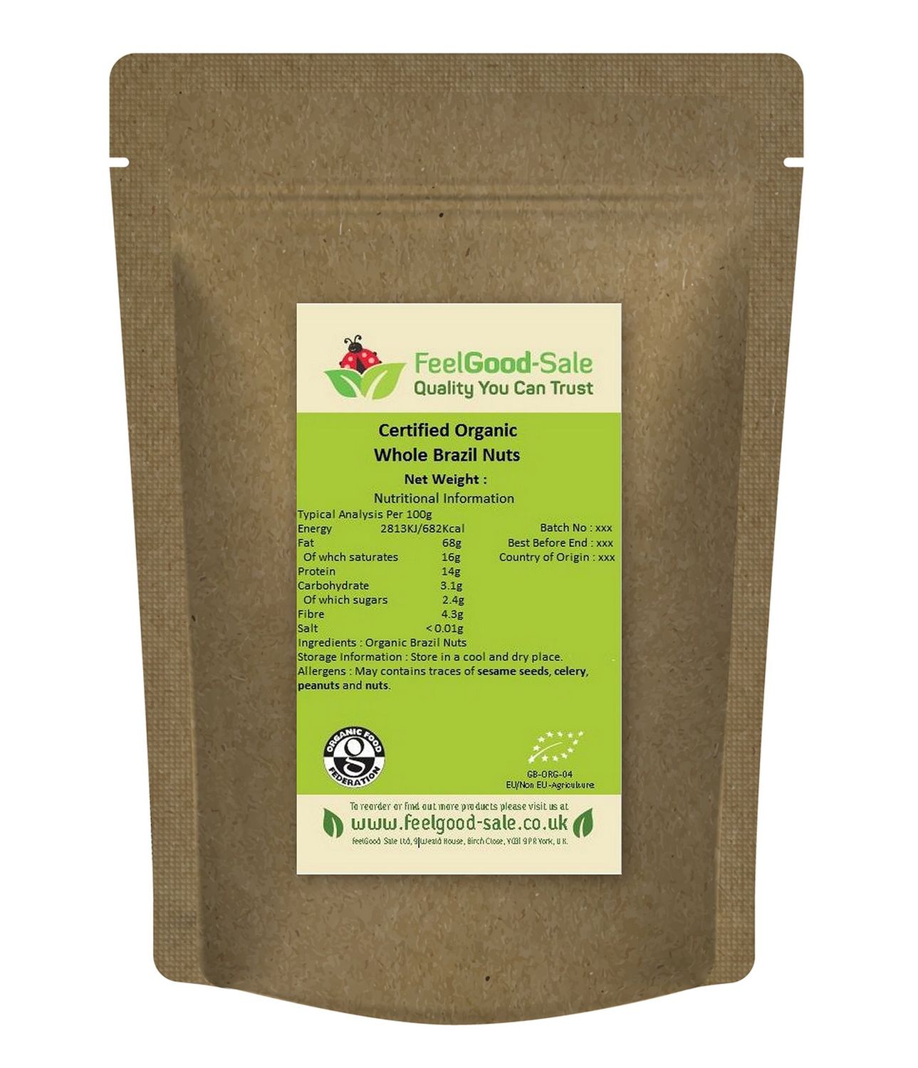 1kg Organic Brazil Nuts Certified Whole, Low-GI Good For Snacking, Smoothies, Baking &amp; Cooking, Gluten-Free, Keto &amp; Vegan-Friendly, Rich in Protein &amp; Vitamins &amp; Fibre