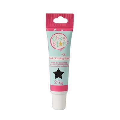 CAKE STAR Writing Icing, Tubes, Frosting Pens With Icings Ready To Use, Vibrant Colour, Create Edible Decorations & Your Own Personalised Messages & Designs - Black 25g