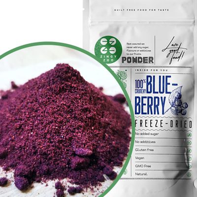 Freeze Dried Wild Blueberry Powder 100% Vaccinium Myrtillus Pure Blueberries Fruit Milled to Bilberry Powder Make Smoothies Bowls, Superfood Like Aronia, Acai Berry Powder ZingyZoo