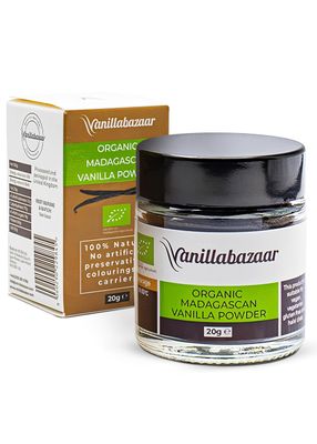 Pure Premium Organic Madagascan Vanilla Bean Powder (20g) Premium Powder for Baking &amp; Puddings Natural Ground Vanilla Beans Vanillabazaar
