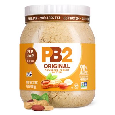 PB2 Original Powdered Peanut Butter - 6g of Protein, 90% Less Fat, Certified Gluten Free, Only 60 Calories per Serving, Perfect for Protein Shakes, Smoothies, and Low-Carb, Keto Diets - 907g