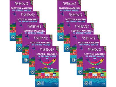 Fish 4 Ever - Mackerel Fillets In Spring Water - Sustainably Fished. Tin Canned Food Rich In Omega-3, Great With Bread, Used In Pate, Pasta Or Sushi 125g (Pack of 10) Fish 4 Ever - Mackerel Fillets In Spring Water - Sustainably Fished. Tin Canned Food Rich In Omega-3, Great With Bread, Used In Pate, Pasta Or Sushi 125g (Pack of 10)