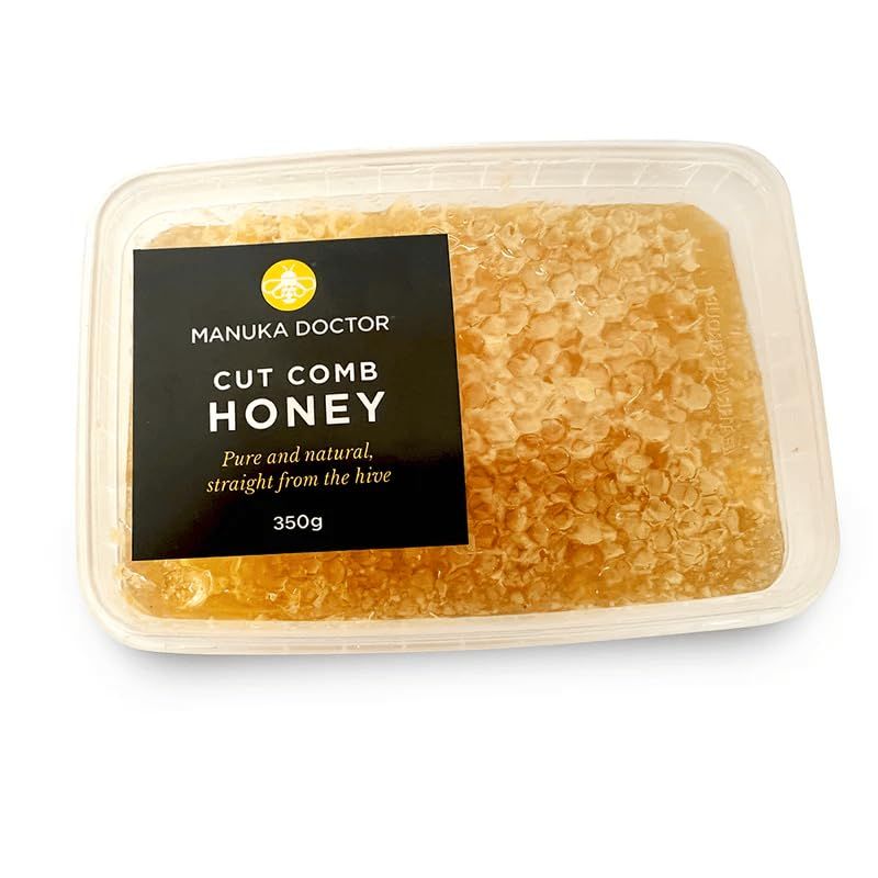 Cut Comb Honey, 350g. 100% Pure &amp; Natural Unprocessed Honeycomb from Bulgaria. Rich in Carbs, Antioxidants &amp; Nutrients