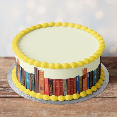 Edible Pre-Cut Books Border Ribbon Cake Wrap x 3 Fondant Cake Topper Decoration - Ideal For Decorating Your Cakes And Easy To Use