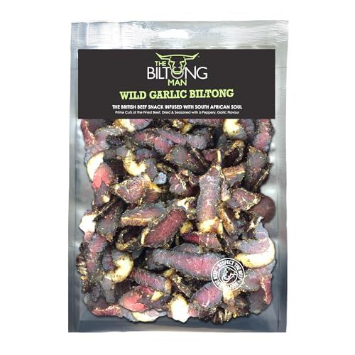 The Biltong Man - Wild Garlic - High-Protein Fatty Beef Biltong Snack, 500g