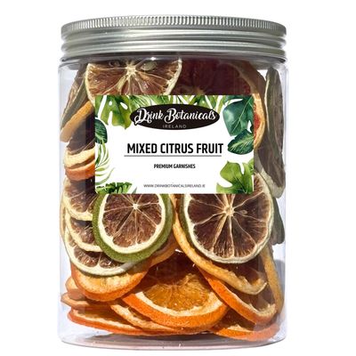 Drink Botanicals Ireland Mixed Dehydrated Citrus Fruits Dried Orange, Lime, Lemon, Grapefruit Slices 50+Slices 100% Natural Cocktail Garnishing, Wreath, Cakes 5.29 oz,150G Recyclable Jar