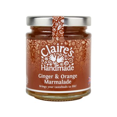 Claire's Handmade - Ginger and Orange Marmalade (227g) - Traditionally Made Bright, Tangy &amp; Uplifting Breakfast Treat, Suitable for Vegetarian, Vegan &amp; Gluten Free Diets, GMO Free