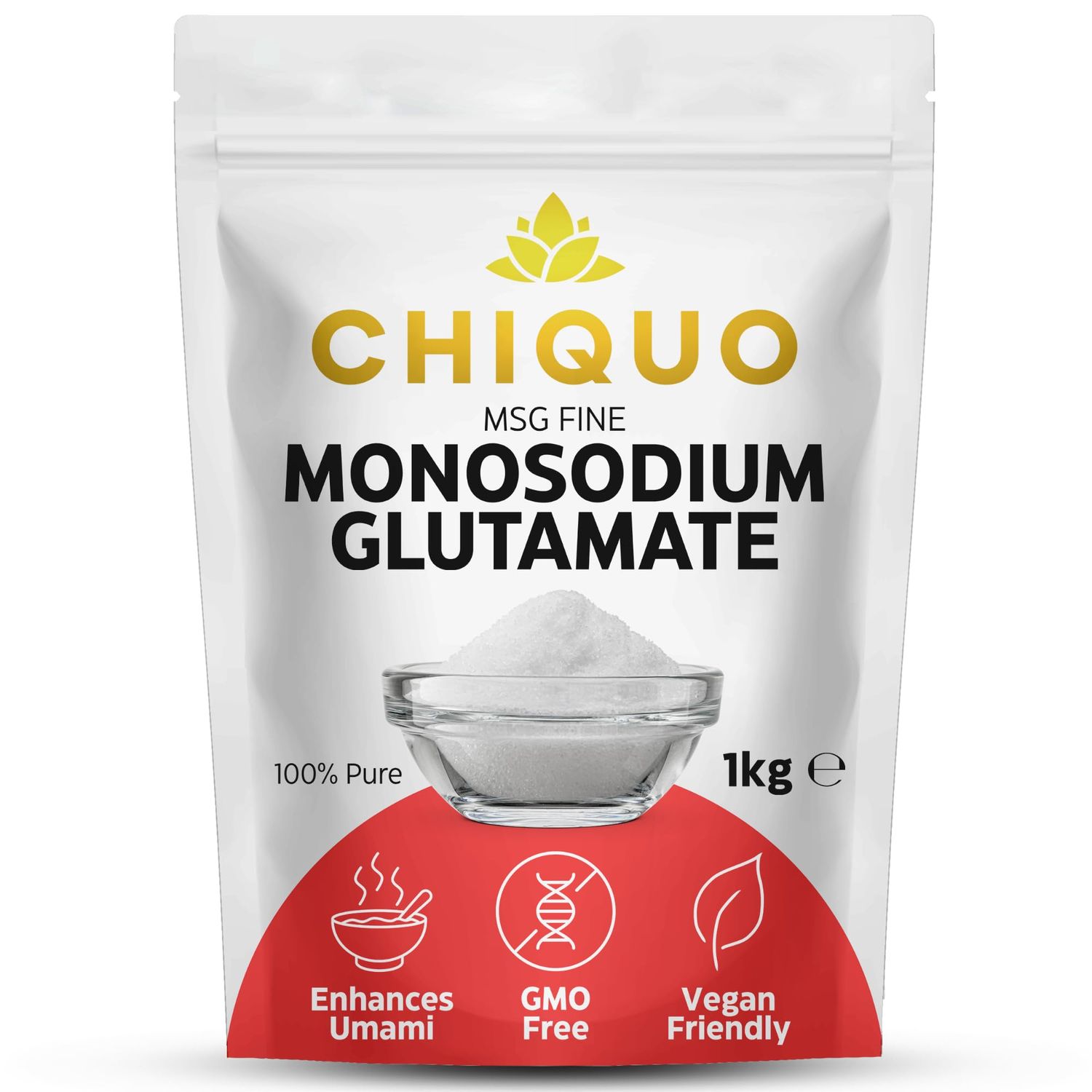 Chiquo MSG Fine 1kg Monosodium Glutamate GMO Free &amp; Vegan Friendly Premium Quality Flavour Enhancer Versatile Ingredient for Asian and Global Dishes
