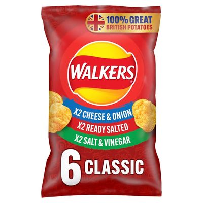 Walkers Crisp Classic Variety, 25g (6 Pack)