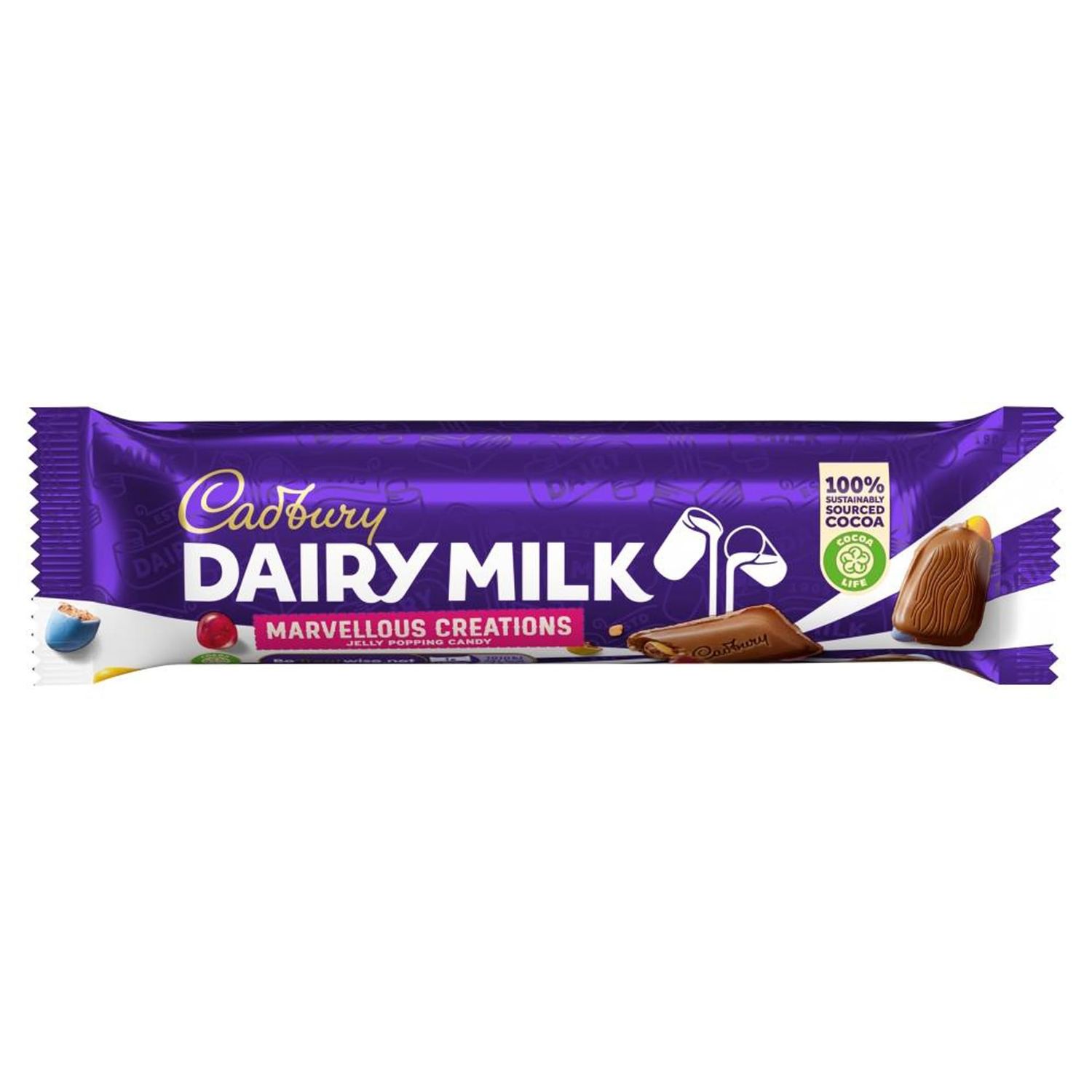 Cadbury Dairy Milk Marvellous Creations, with Jellies, Popping Candy &amp; Cocoa Chunks, 47 g (Pack of 24)