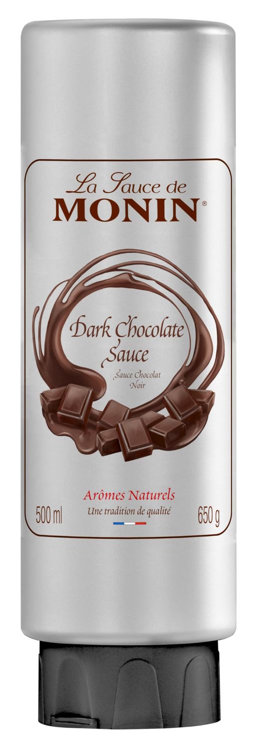 MONIN Premium Dark Chocolate Sauce 500ml for Frappes, Desserts, Cocktails, Hot Chocolates and Garnishes. Vegan-Friendly, Allergen-Free. 100 Percent Natural Flavour. Perfect For Frappes, Desserts, C...
