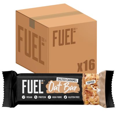 FUEL10K Salted Caramel Oat Bars, 9g Protein &amp; High Fibre, 45 g (Pack of 16)