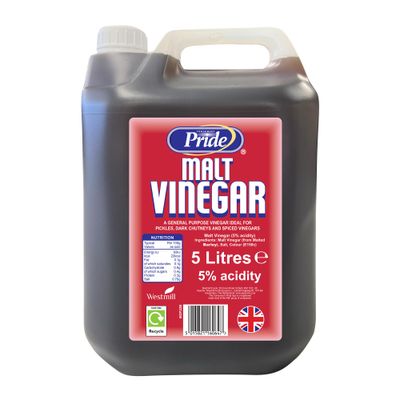 Pride Malt Vinegar 5Litres Distilled Pure Malt Vinegar 5 Litre 5Lt 5L Bulk Vinegar Pack of 1