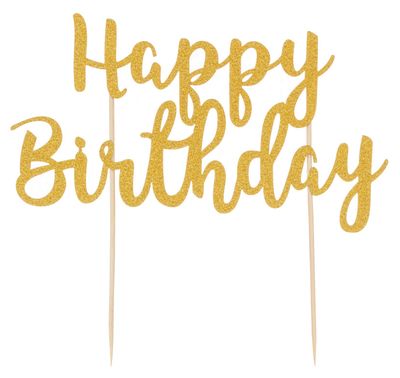 Mason Cash Happy Birthday Cake Topper - Reusable Acrylic Cake Decoration Fun Cake Sign for Birthdays Easy to Use, No DIY Needed Perfect for Kids, Girls, Boys & Adults
