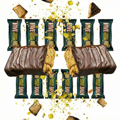 Vegan Dubai Chocolate Pistachio Kunafa Bar Pack of 12 - Rich Indulgent Taste - Dairy Free, Gluten Free - Source of Protein &amp; Fibre - Luxury Middle Eastern Inspired Chocolate