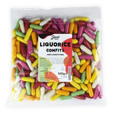 Just Treats Liquorice Comfits (500g Share Bag)