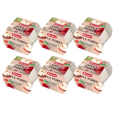 Stern's Unsweetened Apple Sauce Cups 12 x 100g (6 Packs of 2) 100% Pure Fruit, No Sugar Added, Natural, Kosher, Product of Italy (Apple)
