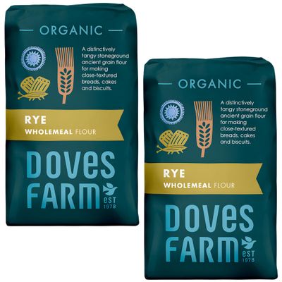 Doves Farm Rye Flour Wholegrain Organic - 2 X 1Kg