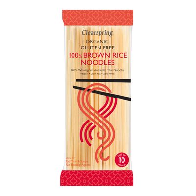 Clearspring Organic Gluten Free 100% Brown Rice Noodles 200g Wholegrain No Binding Agents Sugar Free Vegan FreeFrom Food Awards