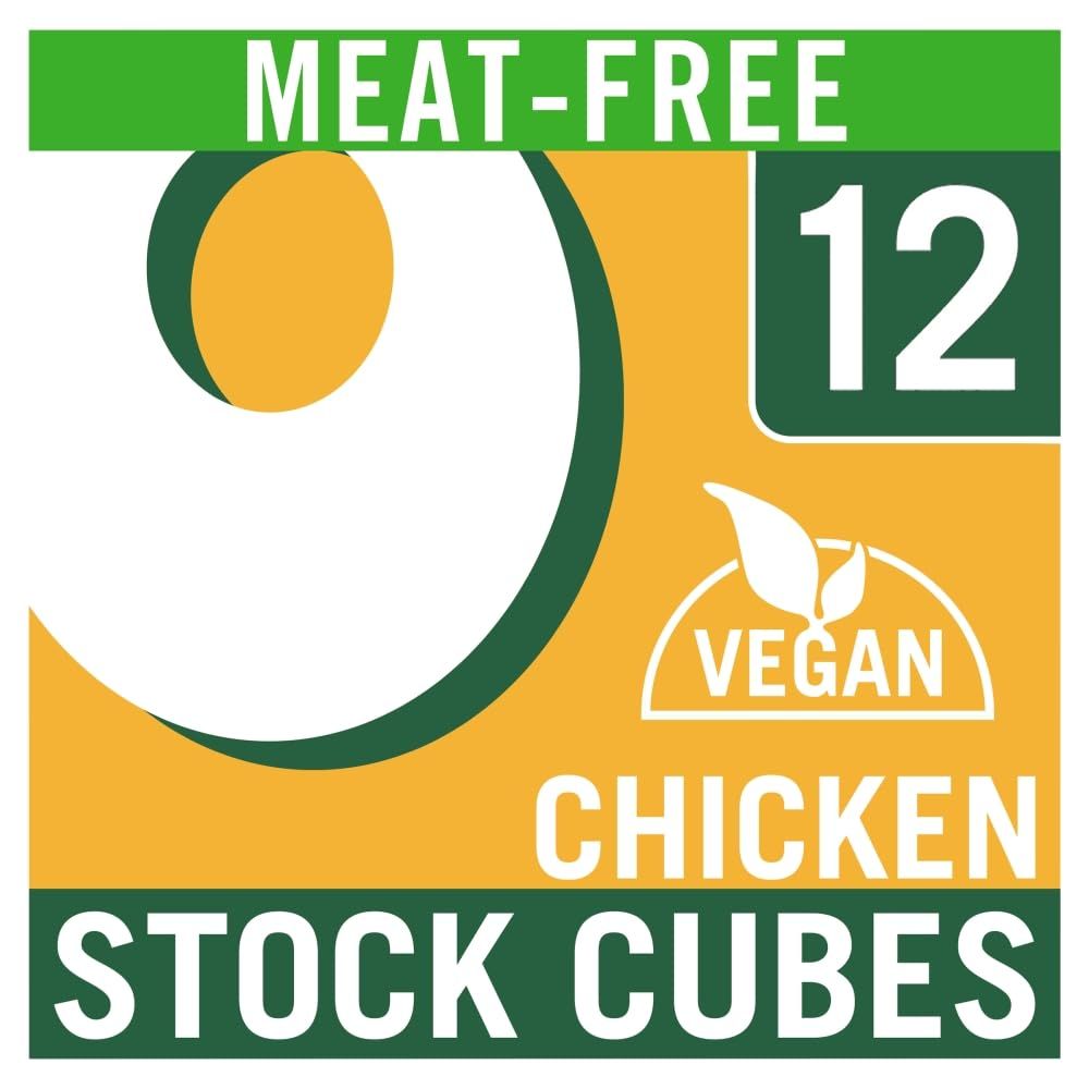OXO 12 Vegan Chicken Flavour Stock Cubes - Meat-Free, Bold Taste, Plant-Based, Ideal for Soups, Roasts, Gravy &amp; Holiday Cooking, 71 g (Pack of 1)