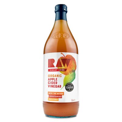 Raw Organic Apple Cider Vinegar with the Mother, 1L - Raw, Unpasteurised and Unfiltered - Gut Health, Aids Digestion - Naturally Vegan