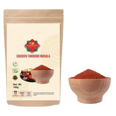 Tandoori Masala Powder 100g by The Worldwide Mint's - Premium Indian Spice Blend for BBQ, Grill &amp; Curries All-Natural, No Artificial Colors, Aromatic Seasoning Mix