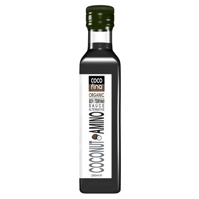 Cocofina Organic Coconut Aminos Alternative to Soy Sauce Teriyaki Sauce Gluten Free Liquid Aminos Soy Free Vegan - Keto and Paleo - Glass 250ml