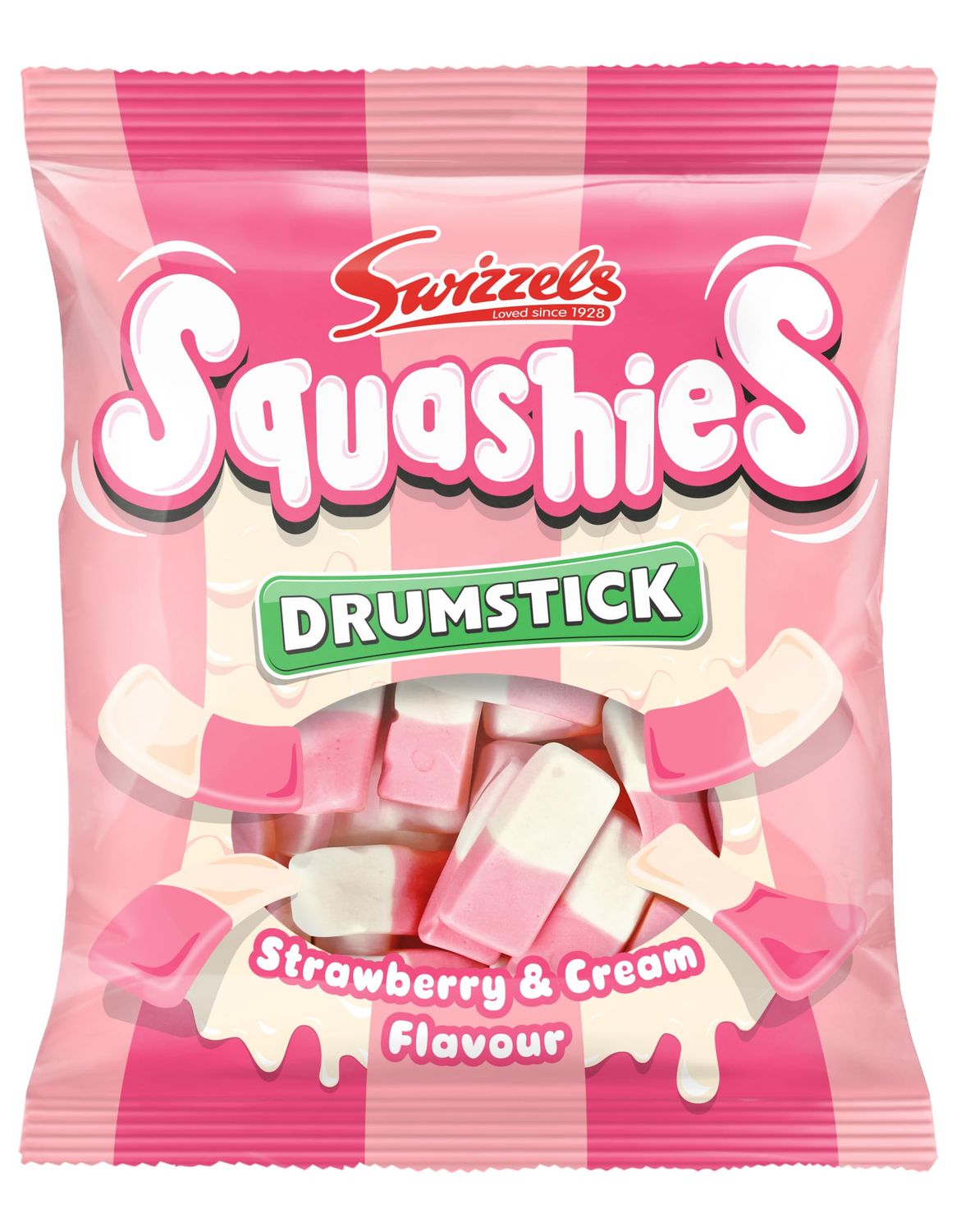 Swizzels Squashies Sweets, Strawberry and Cream Flavour Sweets, Single Bag 120g