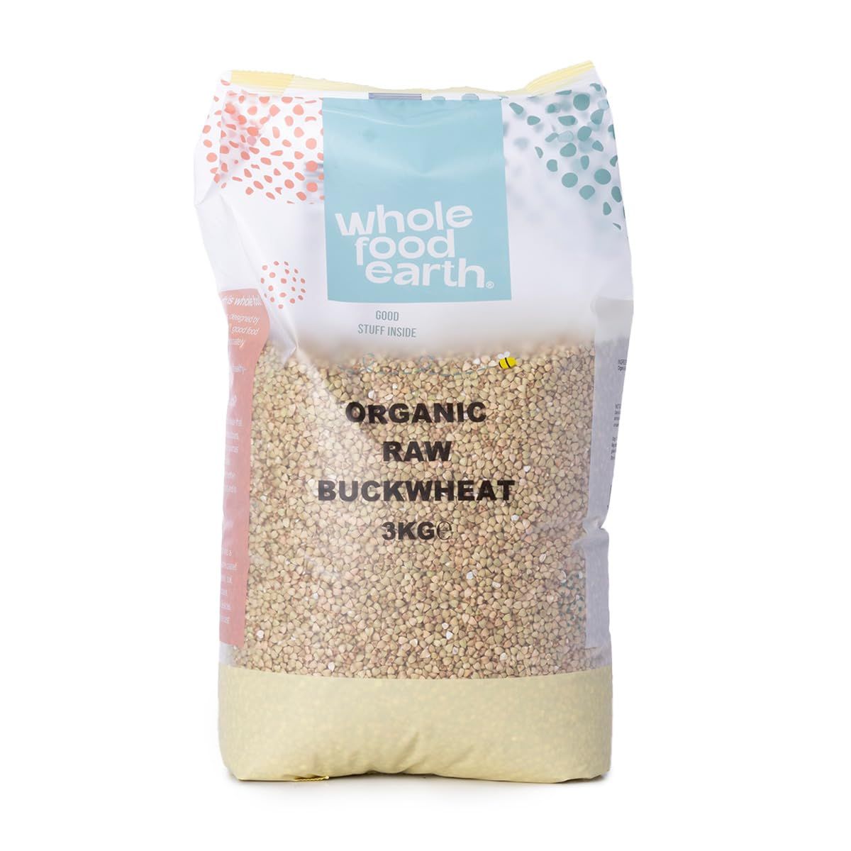 Wholefood Earth Organic Buckwheat - 3 kg GMO Free Vegan Source of Fibre Certified Organic