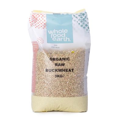Wholefood Earth Organic Buckwheat - 3 kg GMO Free Vegan Source of Fibre Certified Organic