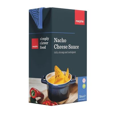 Macphie Nacho Cheese Sauce - 1L Smooth &amp; Creamy Cheese Sauce for Nachos, Fries, Burgers, and More Made with Real Cheddar Cheese. 1 x 1L