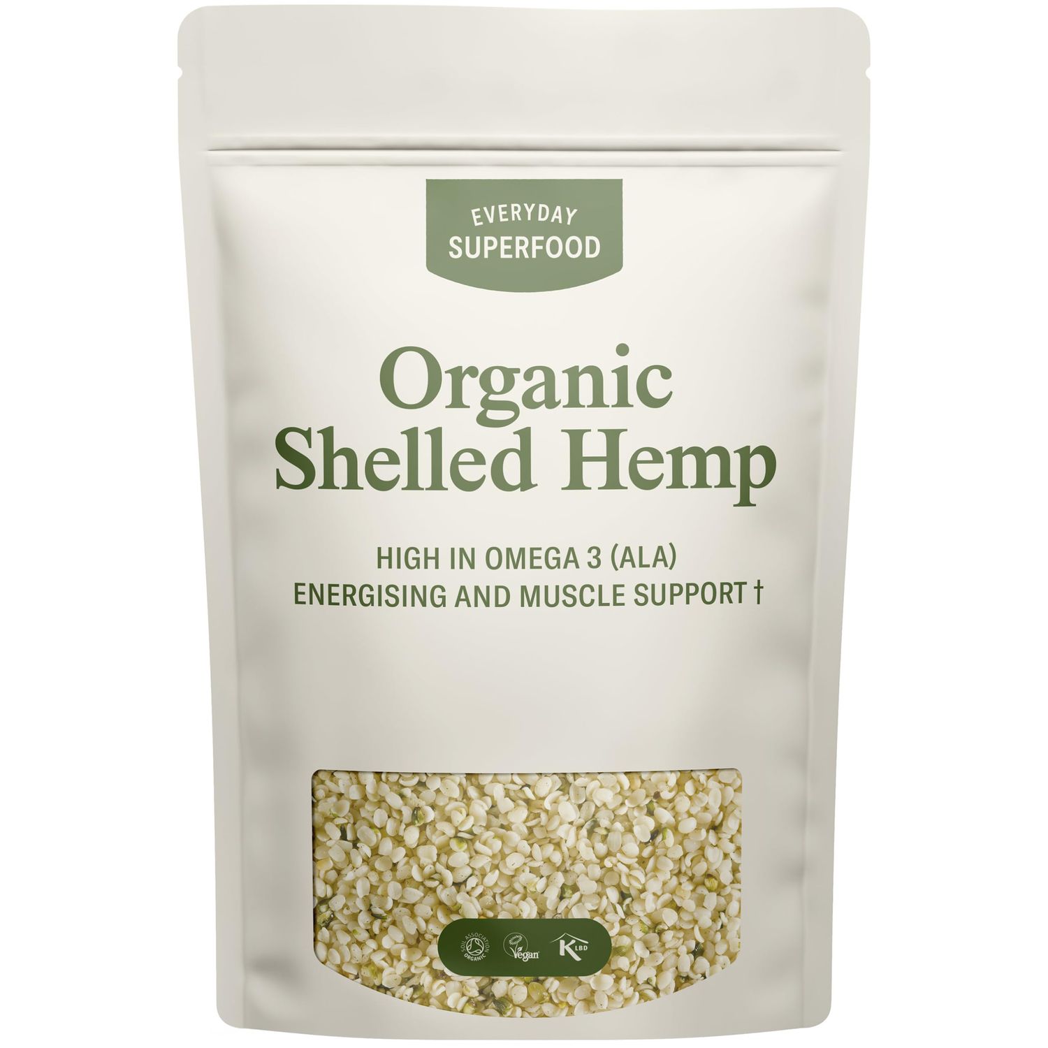 Everyday Superfood Organic Shelled Hemp 190g European Hulled Hemp Seeds (Hemp Hearts)