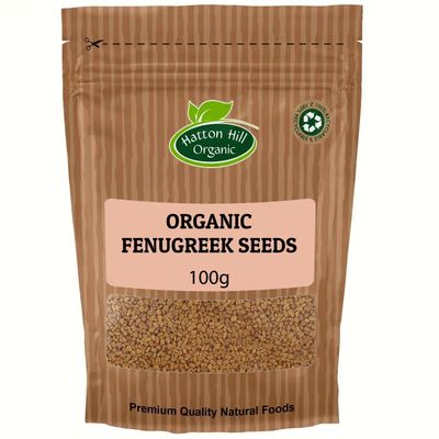 Organic Fenugreek Seeds 100g by Hatton Hill Organic Versatile and Aromatic, Perfect for Curries, Spice Blends, and More
