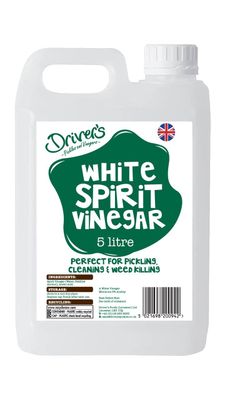 Driver s White Spirit Vinegar - 5 Litre Catering Pack Classic Clear Vinegar for Cooking, Pickling, Cleaning &amp; Household Use