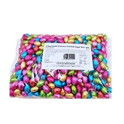 Easter 2025 Chocolate Flavoured Foiled Mini Eggs 3kg With a Thank You Sticker - Bulk of 600 Mini Eggs - Easter Treat - Great for School &amp; Parties