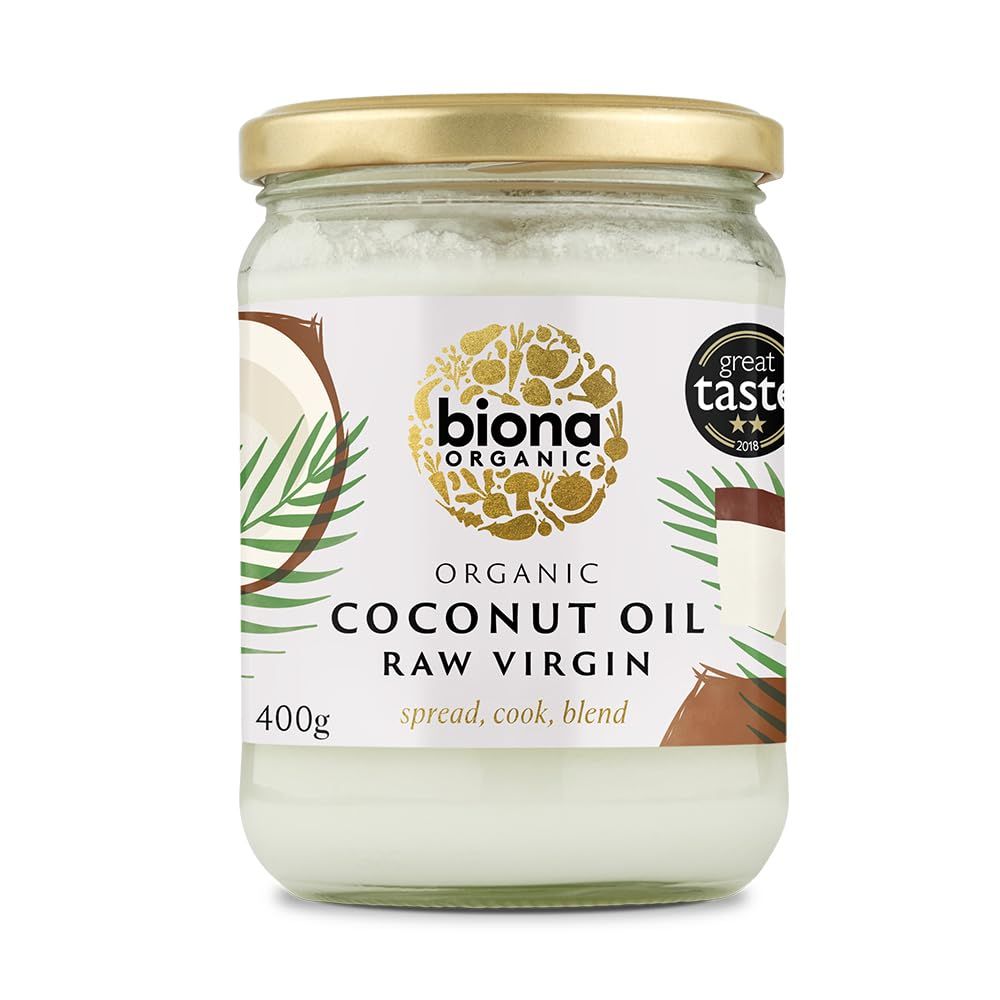 Biona Organic Raw Virgin Coconut Oil 400g - Great Taste Award 2024 Winner - Versatile Cooking Ingredient &amp; Natural Beauty Product (Packaging may vary)