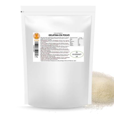 Snadi Gelatin Powder, 1 kg, Unflavored, 100% Pure and Professional Quality, Perfect for Baked Goods, Desserts, Gels, Sauces, and Savory Preparations, Easy to Dissolve and Perfect Texture
